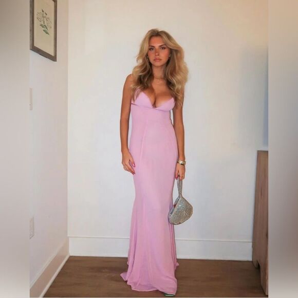 House of CB Mermaid Maxi Dress M Plus Cup - Pink - Picture 1 of 10